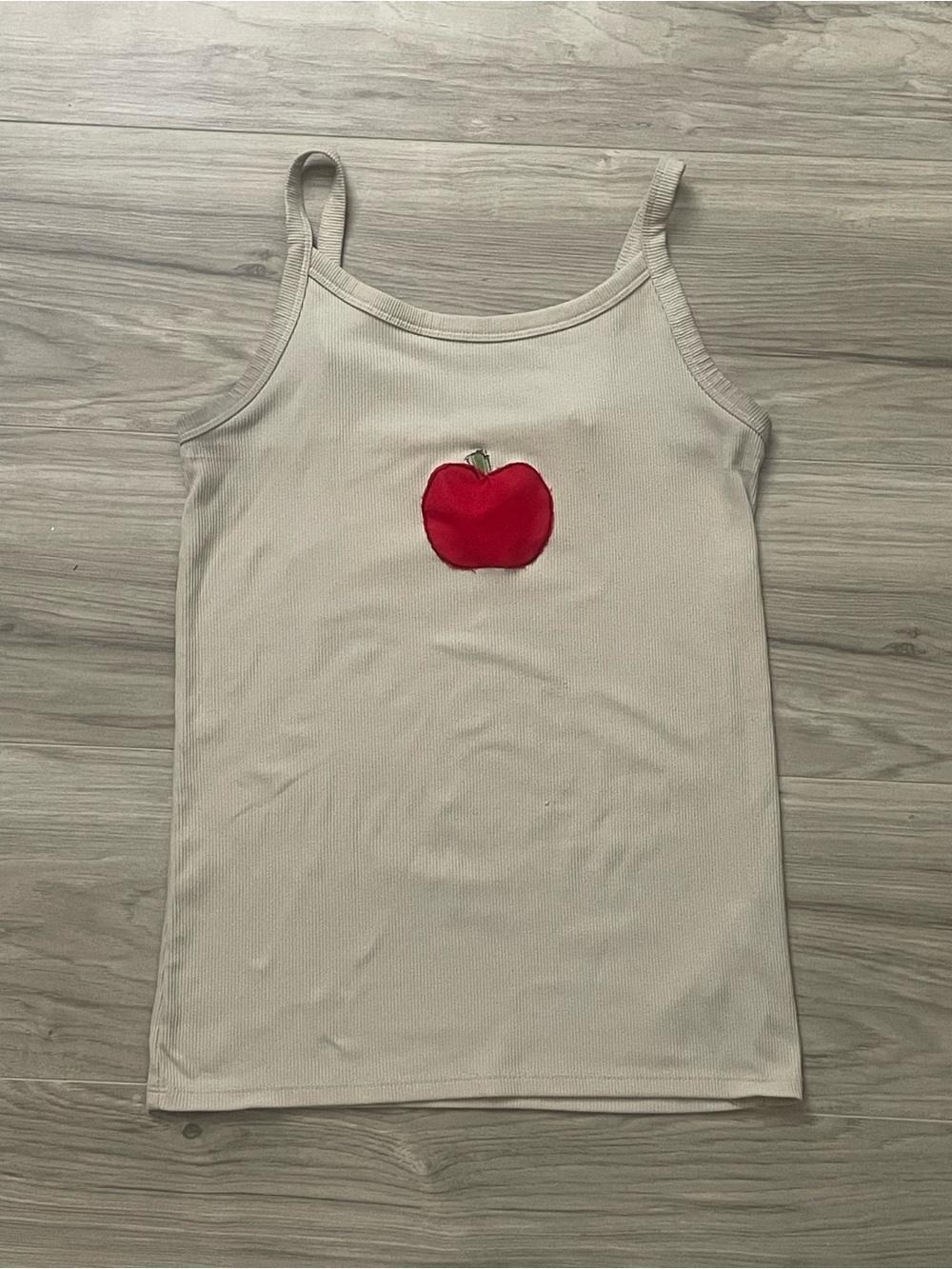 Whimsical twee Upcycled Patchwork Apple tank top